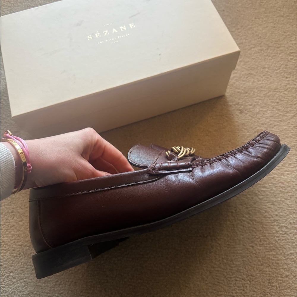 Sezane Vicky chocolate brown loafers size 38 USA 7 - Picture 4 of 7